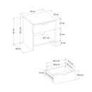Κομοδίνο Mida Megapap χρώμα γκρι σκυροδέματος 45x40x52εκ.