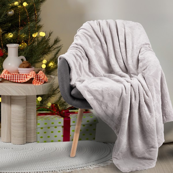 DAS HOME ΚΟΥΒΕΡΤΑ FLEECE 130Χ170 CHRISTMAS 1373 GREY