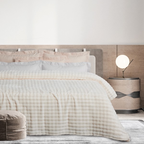 DAS HOME ΚΟΥΒΕΡΤΑ BUBBLE FLEECE 240Χ260 1369 IVORY