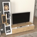 Σύνθεση τηλεόρασης Tulip Megapap χρώμα λευκό - sepet oak 160x29,5x160εκ.