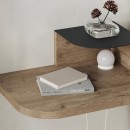Κομοδίνο επιτοίχιο Luno Megapap με LED χρώμα sepet oak 40x30x16,2εκ.