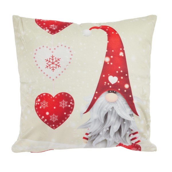 DAS HOME CHRISTMAS ΜΑΞΙΛΑΡΙ ΦΙΓΟΥΡΑΣ 45X45 0855 IVORY, RED