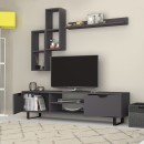 Σύνθεση τηλεόρασης Lonsa Megapap χρώμα ανθρακί 160x35x40εκ.