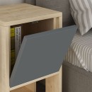 Κομοδίνο Ema Megapap χρώμα sapphire oak - ανθρακί 30x30x55εκ.