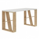 Γραφείο εργασίας Honey Megapap χρώμα λευκό - sapphire oak 137x60x75εκ
