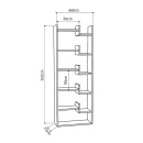 Βιβλιοθήκη Oppa Megapap χρώμα sapphire oak/ανθρακί 60x22x162εκ.