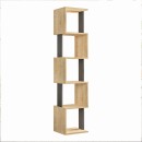 Βιβλιοθήκη Piri Megapap χρώμα sapphire oak/ανθρακί 35x30x161εκ.