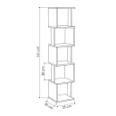 Βιβλιοθήκη Piri Megapap χρώμα sapphire oak/λευκό 35x30x161εκ.