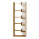 Βιβλιοθήκη Oppa Megapap χρώμα sapphire oak/λευκό 60x22x162εκ.