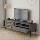 Έπιπλο τηλεόρασης Dionysos Megapap χρώμα γκρι ρετρό 170x45x48,6εκ.