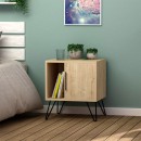 Κομοδίνο Glynn Megapap χρώμα sapphire oak 50,2x44,6x60εκ.
