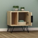 Κομοδίνο Glynn Megapap χρώμα sapphire oak 50,2x44,6x60εκ.