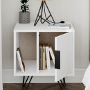 Κομοδίνο Glynn Megapap χρώμα λευκό 50,2x44,6x60εκ.