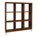 Βιβλιοθήκη Saul Megapap χρώμα καπνιστή καρυδιά 88,2x20x88,2εκ.