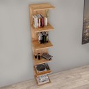 Βιβλιοθήκη - Ραφιέρα τοίχου Ogden Megapap χρώμα pine oak 34,5x30x180εκ.