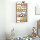 Επιτοίχια βιβλιοθήκη - ραφιέρα Montessori Megapap χρώμα pine oak 74x10x120εκ.