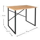 Γραφείο εργασίας Rilke Megapap χρώμα μαύρο - pine oak 90x60x75εκ.