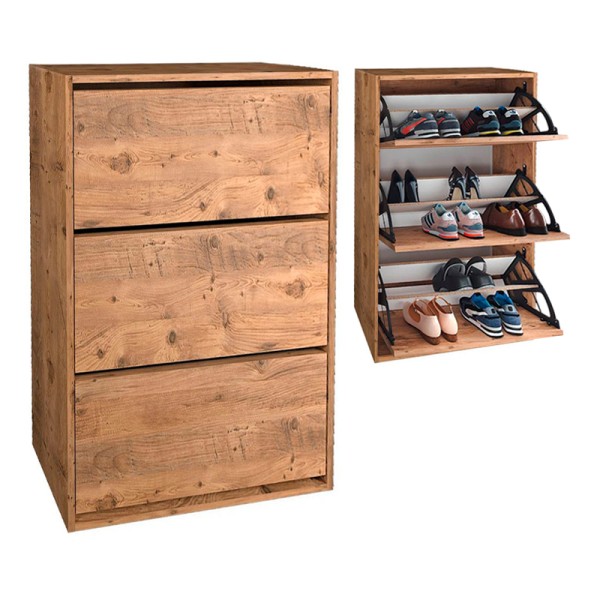 Παπουτσοθήκη Nave Megapap 18 ζευγών χρώμα pine oak 73,6x24x110εκ.