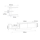 Σύνθεση τηλεόρασης Egemen Megapap χρώμα λευκό 180x32x40εκ.