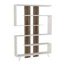 Βιβλιοθήκη Rain Megapap χρώμα λευκό - καρυδί 120x19,5x162εκ.
