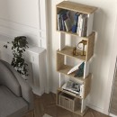 Βιβλιοθήκη Alvina Megapap χρώμα sapphire oak - λευκό 45x19,6x158,8εκ.
