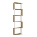 Βιβλιοθήκη Alvina Megapap χρώμα sapphire oak - λευκό 45x19,6x158,8εκ.