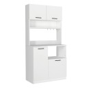Έπιπλο κουζίνας Tuco 2 Megapap χρώμα λευκό 90x40x180εκ.