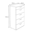 Συρταριέρα Helia Megapap χρώμα φυσικό οξιάς 60x44x108εκ.