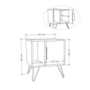 Κομοδίνο Glynn Megapap χρώμα ανοιχτό καρυδί 50,2x44,6x60εκ.