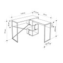 Γραφείο εργασίας πολυμορφικό Badau Megapap χρώμα sapphire oak 110x37,2x77εκ.