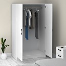 Ντουλάπα ρούχων Victoria Megapap δίφυλλη χρώμα λευκό 100x60x181εκ.