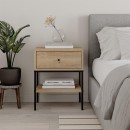 Κομοδίνο Lisa Megapap χρώμα saphhire oak 45x35x56εκ.