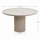 Τραπέζι Hazar Megapap Mdf χρώμα travertine - sandstone Ø119,5x76εκ.