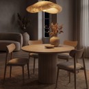 Τραπέζι Hazar Megapap Mdf χρώμα travertine - sandstone Ø100,5x76εκ.