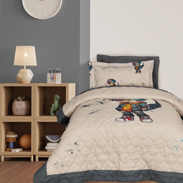 DAS KIDS ΚΟΥΒΕΡΛΙ ΜΟΝΟ 4939 BEIGE, GREY