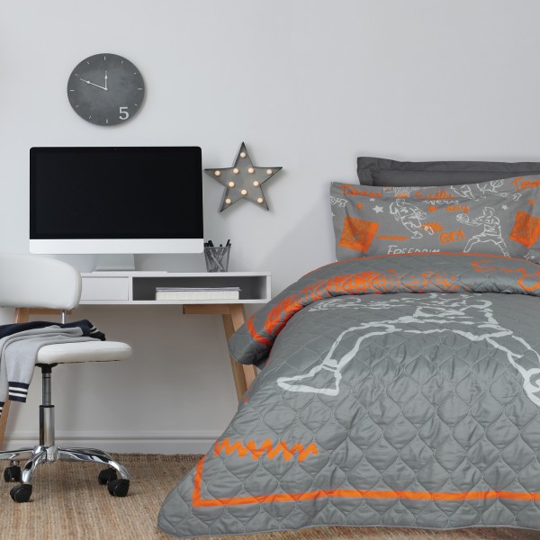 DAS KIDS ΚΟΥΒΕΡΛΙ ΜΟΝΟ 4941 GREY, ORANGE