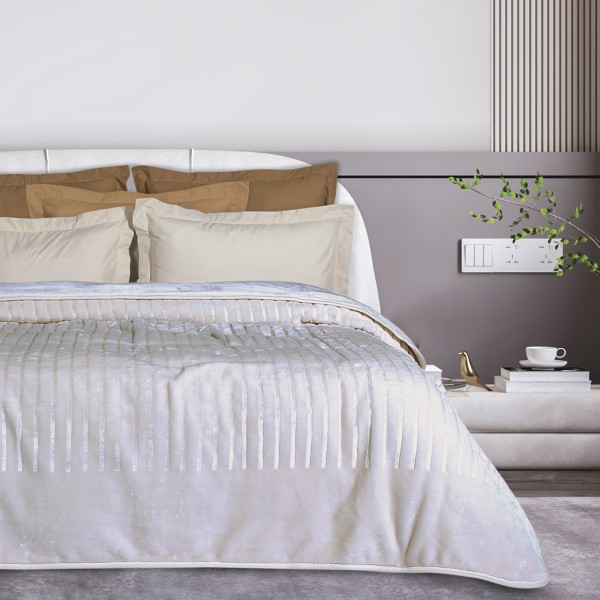 DAS HOME ΚΟΥΒΕΡΤΑ VELOUR MONH 1351 ΜΠΕΖ