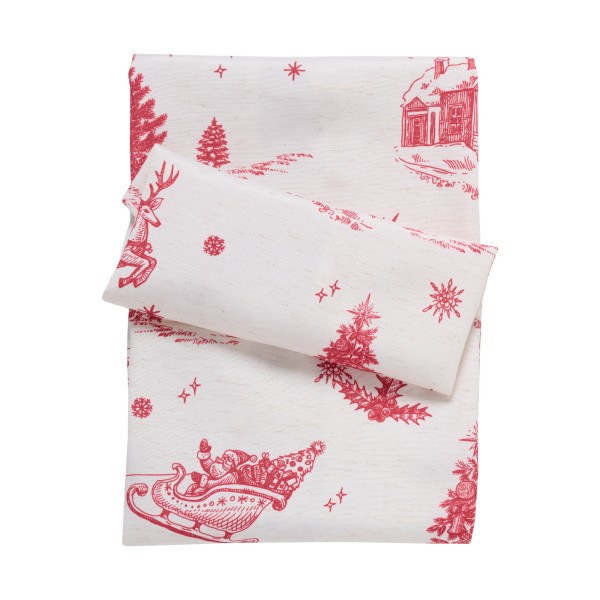 DAS HOME CHRISTMAS RUNNER 45Χ140 0772 ECRU, RED