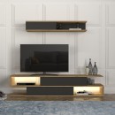 Σύνθεση τηλεόρασης Manet Megapap με LED χρώμα sepet oak - ανθρακί 180x29,5x39εκ.
