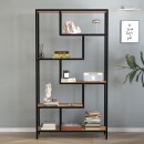 Βιβλιοθήκη Larissa Megapap χρώμα μαύρο - pine oak 90x30x159εκ.