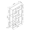 Βιβλιοθήκη Larissa Megapap χρώμα μαύρο - pine oak 90x30x159εκ.