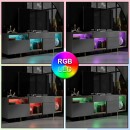 Έπιπλο τηλεόρασης Norm Megapap με Led Rgb χρώμα ανθρακί - χρυσό 180x32x55εκ.