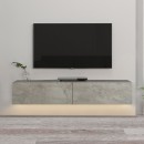 Έπιπλο τηλεόρασης επιτοίχιο Aristo Megapap με LED χρώμα λευκό εφέ μαρμάρου 135x31,6x25εκ.