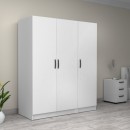 Ντουλάπα ρούχων Victoria Megapap τρίφυλλη χρώμα λευκό 150x60x181εκ.
