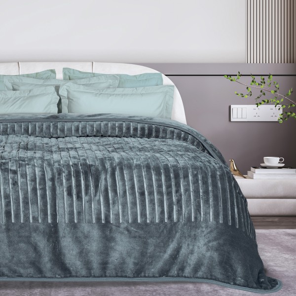 DAS HOME ΚΟΥΒΕΡΤΑ VELOUR MONH 1349 ΓΡΑΦΙΤΗΣ