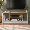 Έπιπλο τηλεόρασης Bahama Megapap χρώμα λευκό - sapphire oak 120x35x46,5εκ.