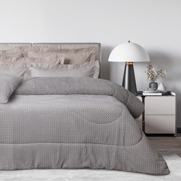 DAS HOME ΚΟΥΒΕΡΤΟΠΑΠΛΩΜΑ SHERPA ΜΟΝΟ 1368 GREY