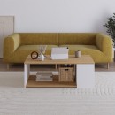 Τραπεζάκι σαλονιού Berg Megapap χρώμα sapphire oak - λευκό 110x60x40εκ.