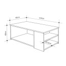 Τραπεζάκι σαλονιού Berg Megapap χρώμα sapphire oak - λευκό 110x60x40εκ.