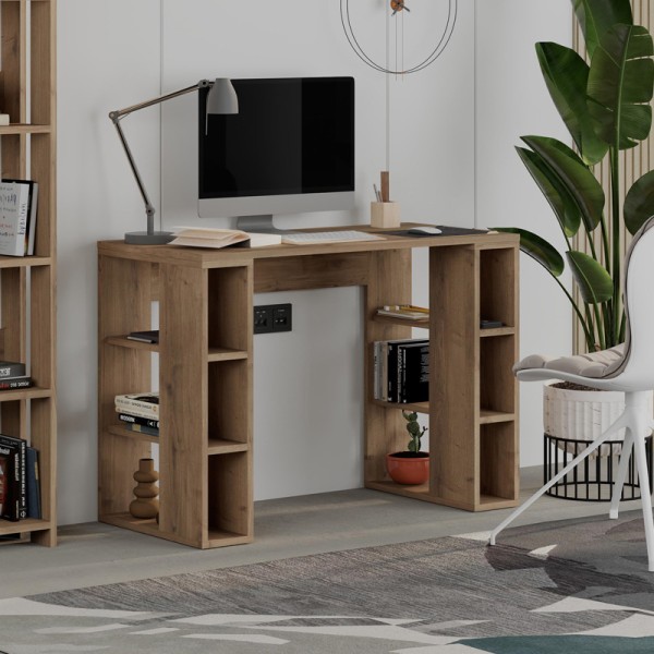 Γραφείο εργασίας Colmar Megapap χρώμα ανοιχτό καρυδί 106x50x75εκ.